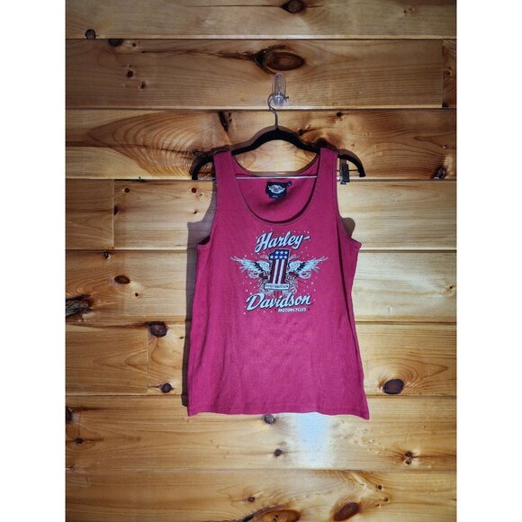 Harley-Davidson Women's XL Embellished Starlight Scoop Neck Sleeveless Tank Top - Picture 2 of 7